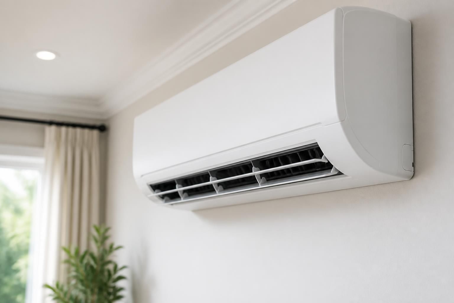 Clean air conditioner unit in a finished home interior.