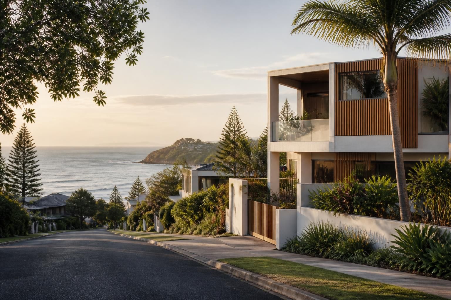 Calm seaside neighborhood in Lennox Head, NSW.